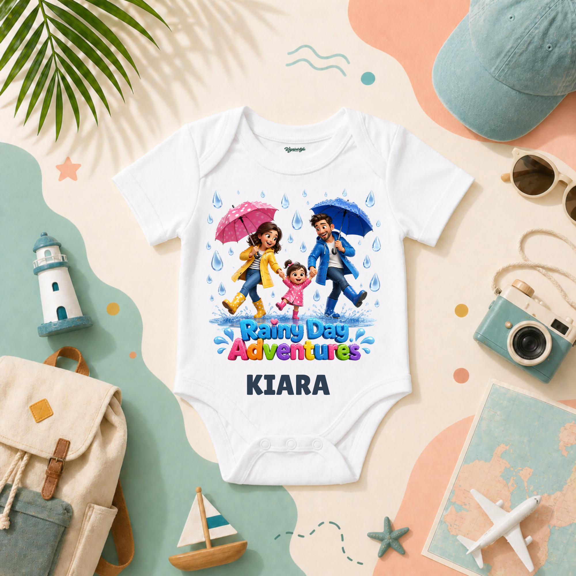 Rainy Day Adventures Kids T-Shirt Personalized Family Fun Theme