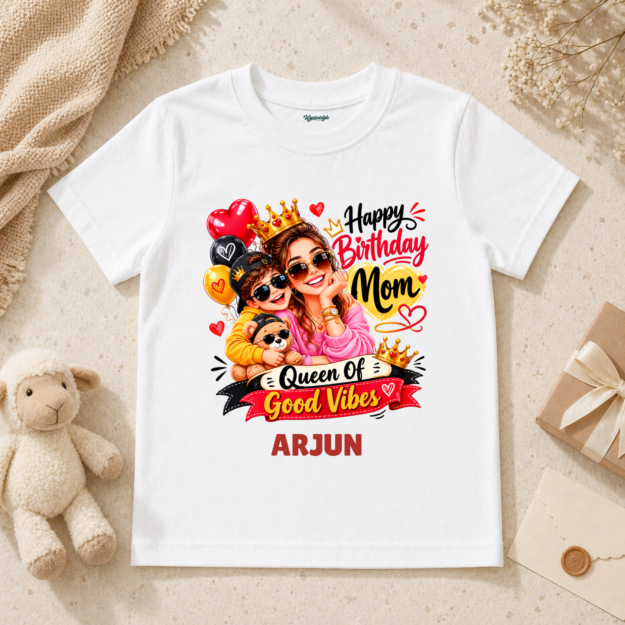 Queen of Good Vibes Mom Birthday Tee