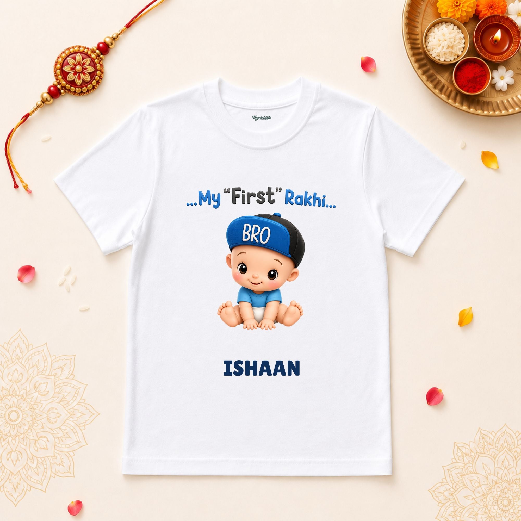 My First Rakhi Boy Personalized Rakshabandhan Baby T-Shirt