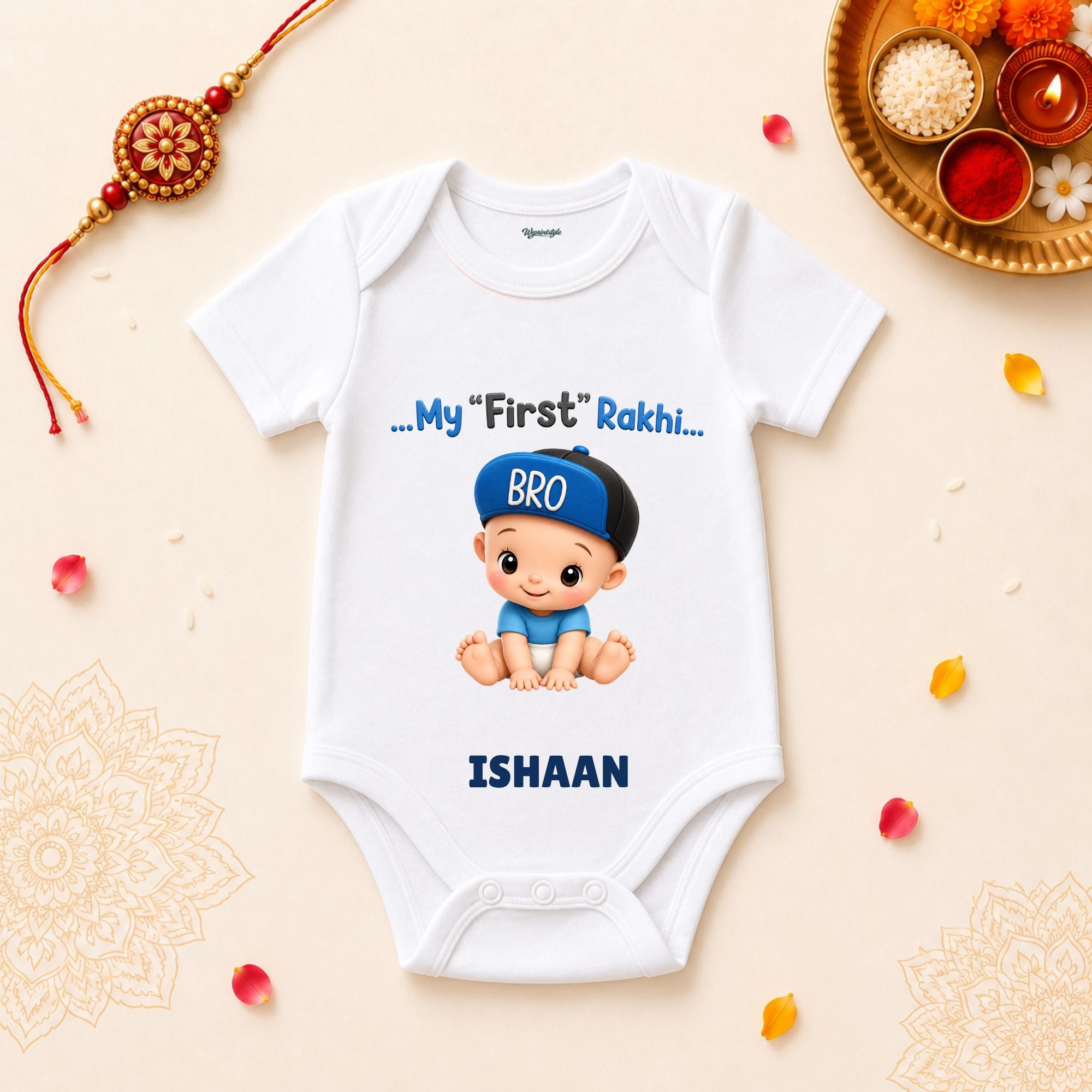 My First Rakhi Boy Personalized Rakshabandhan Baby T-Shirt