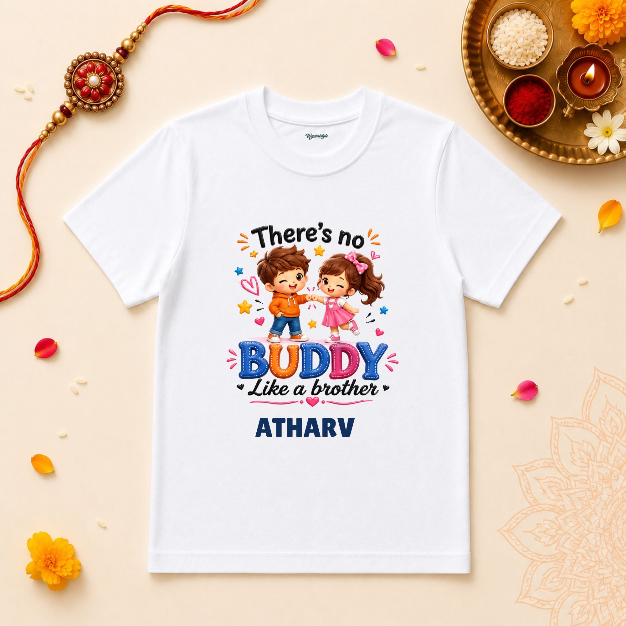 There's No Buddy Like A Brother Personalized Rakshabandhan Baby T-Shirt