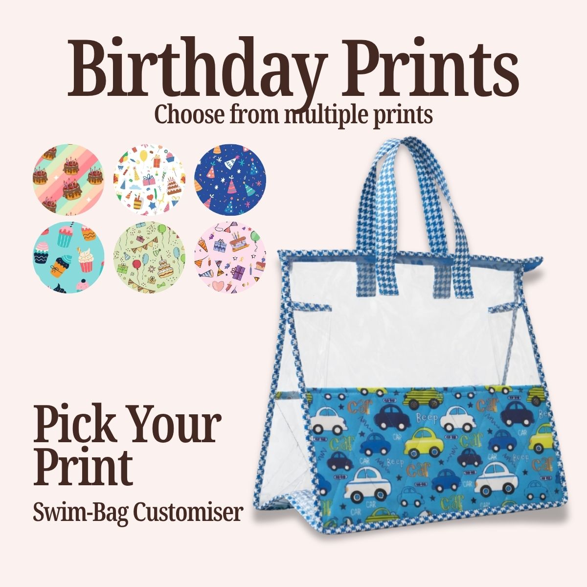 HAPPY BIRTHDAY SWIMMING BAG CUSTOMISER