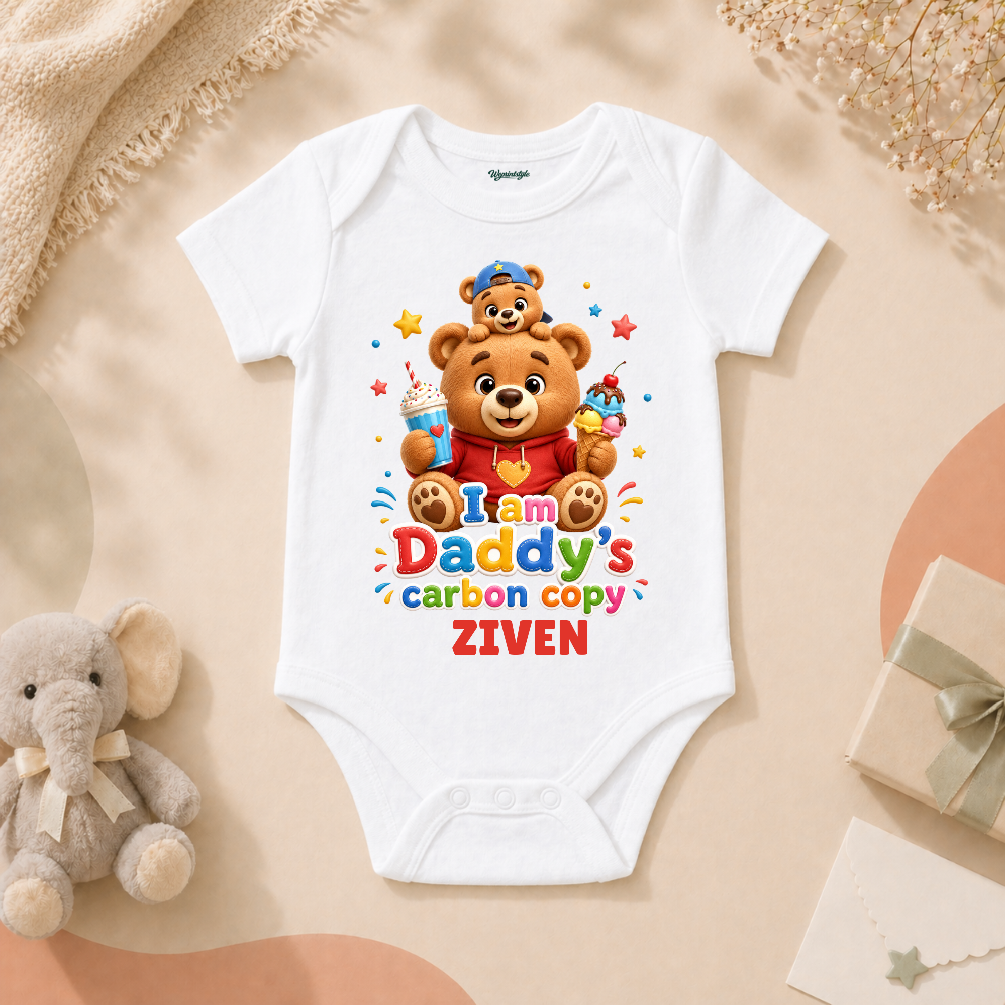Adorable Bear Showing Little One As Daddy’s Cute Carbon Copy