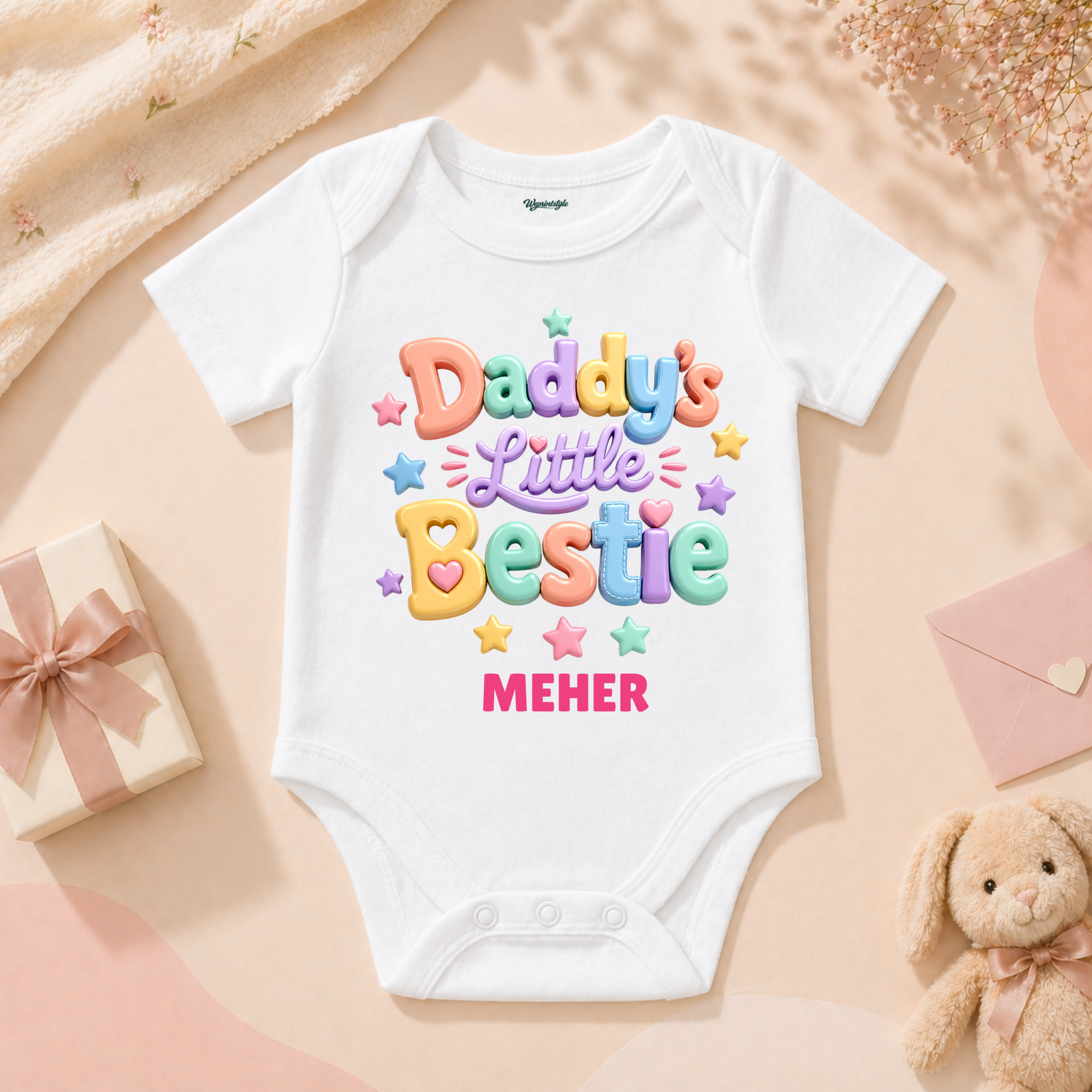 Daddy’s Little Bestie Colorful Cute Kids