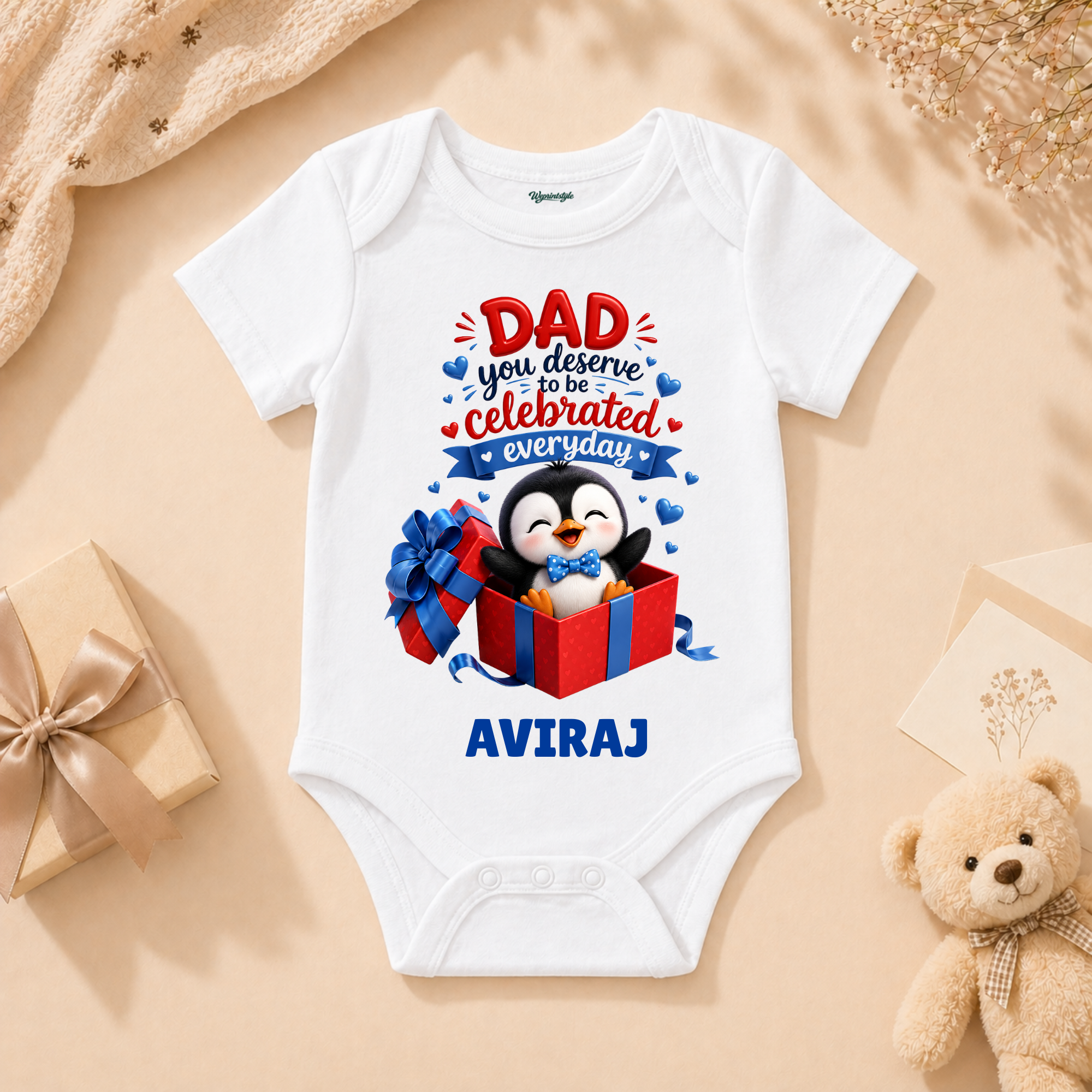 Dad You Deserve To Be Celebrated Everyday Cute Penguin Gift Baby