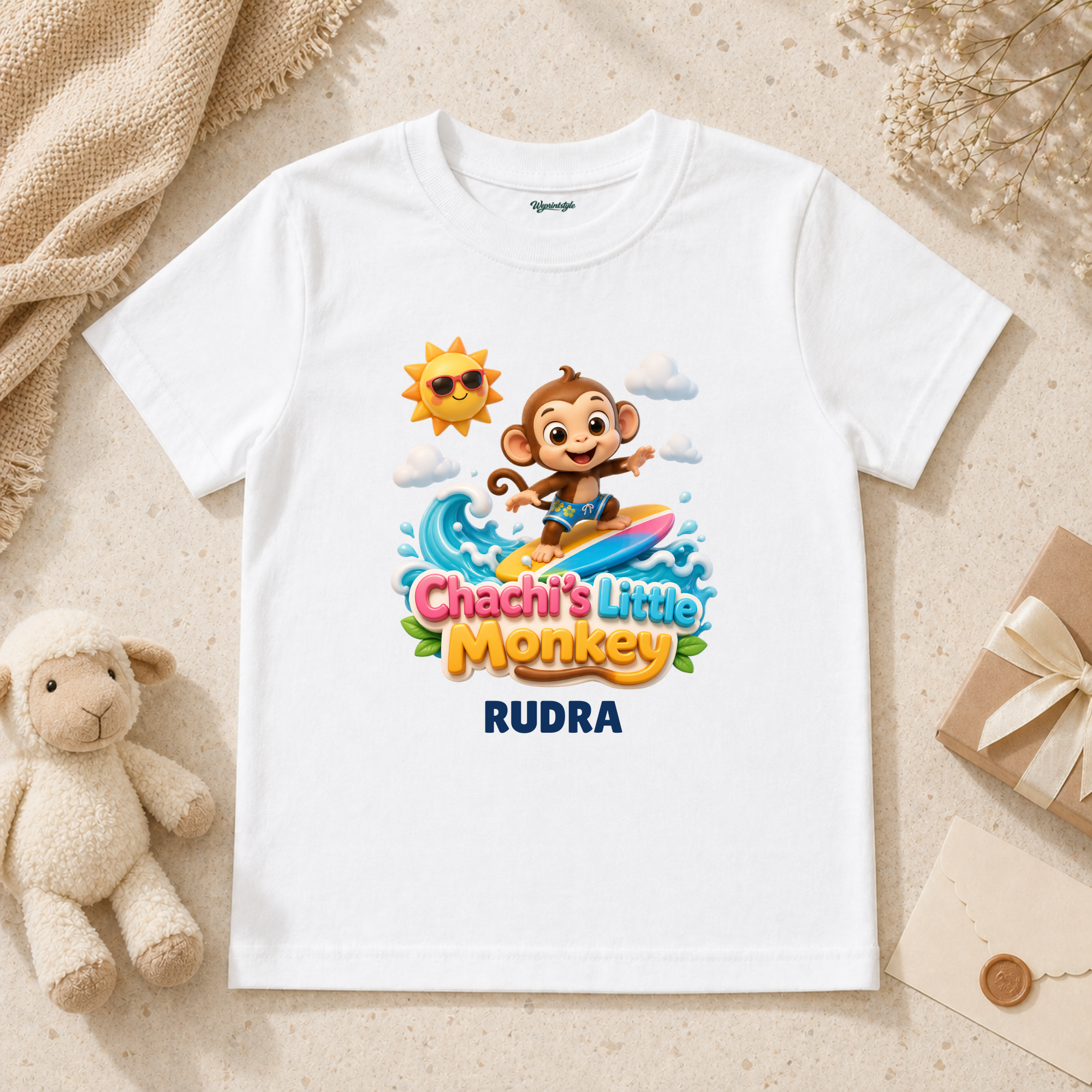 Chachis Little Monkey Cute Surfing Baby With Sunny Beach Fun Adventure