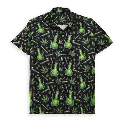 VIBRANT MARIJUANA LEAVES PRINTED SHIRT