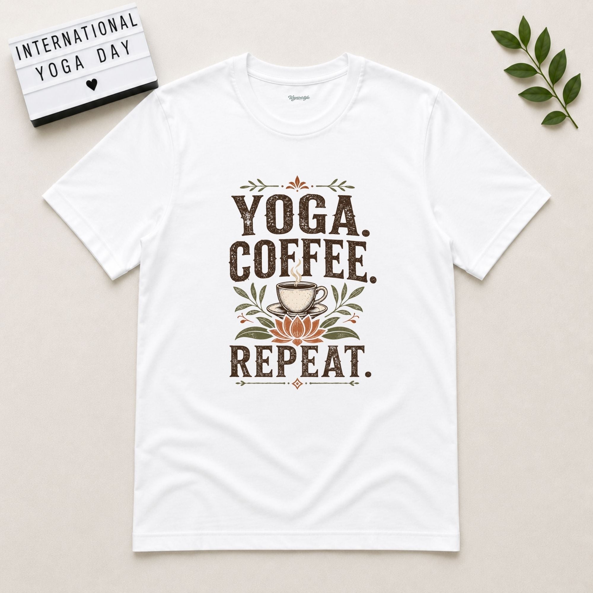 Yoga Coffee Repeat Tshirt
