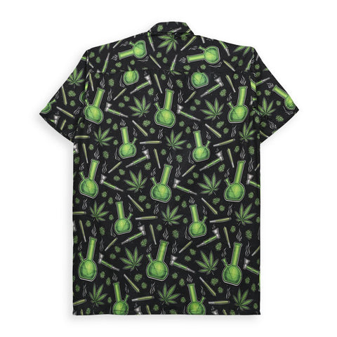 VIBRANT MARIJUANA LEAVES PRINTED SHIRT