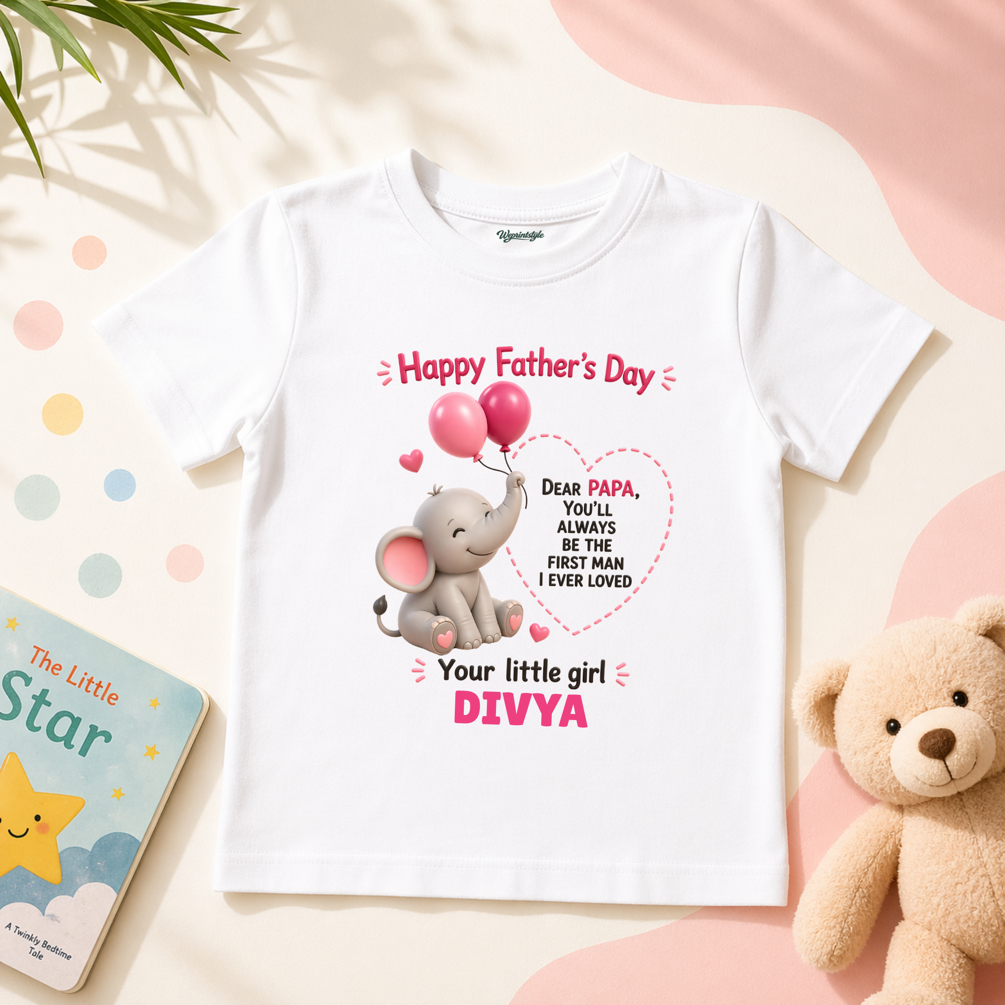 HAPPY FATHER’S DAY LITTLE GIRL ELEPHANT TEE
