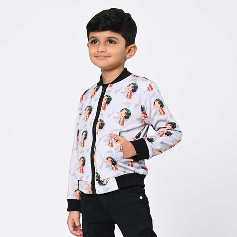 Krishna print bomber