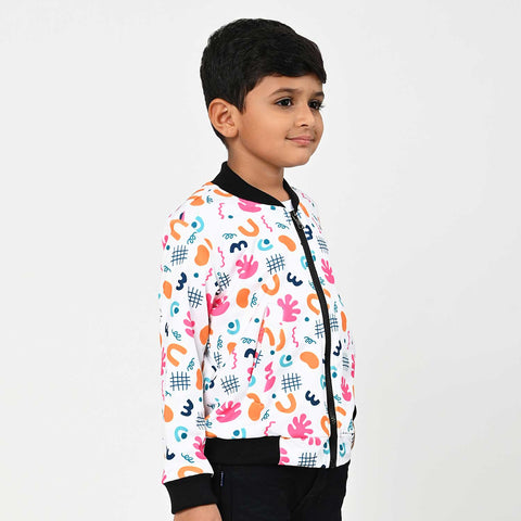 Colorful pattern bomber