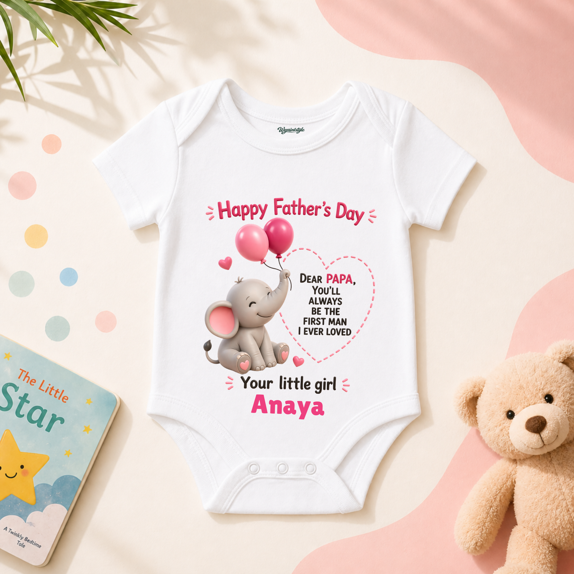 HAPPY FATHER’S DAY LITTLE GIRL ELEPHANT TEE
