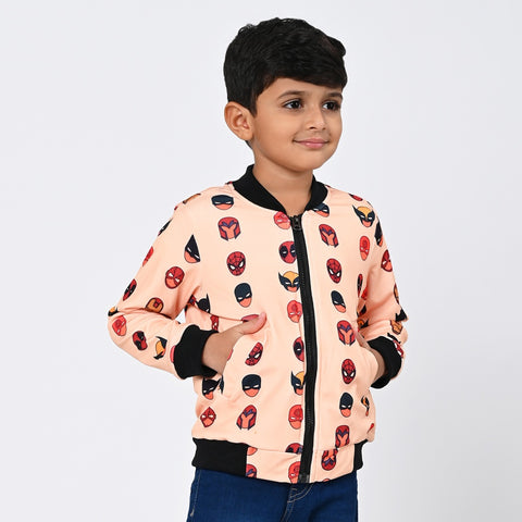 Super hero print bomber