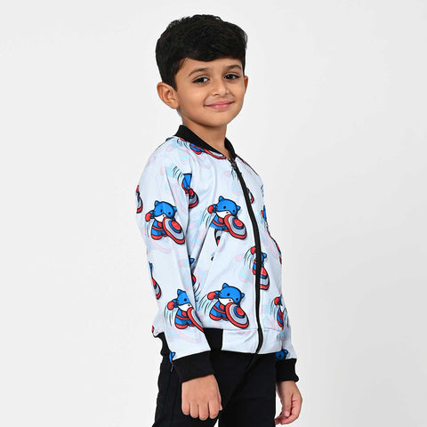Captain America print bomber