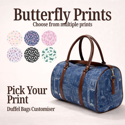 BUTTERFLY PRINT DUFFLE BAG CUSTOMISER