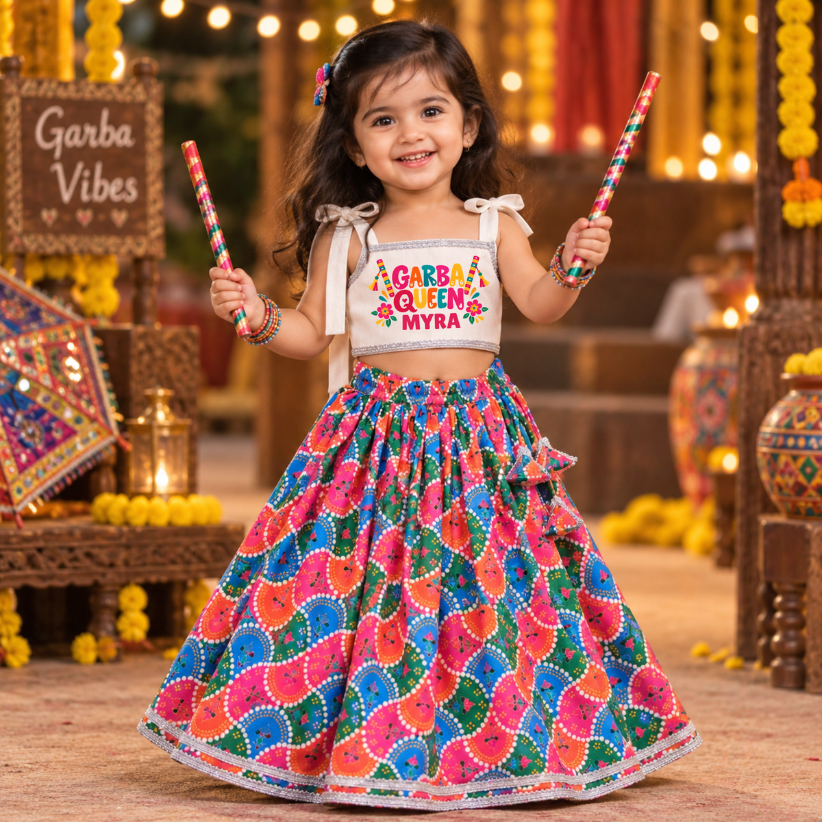 Garba Queen Printed Lehenga Set