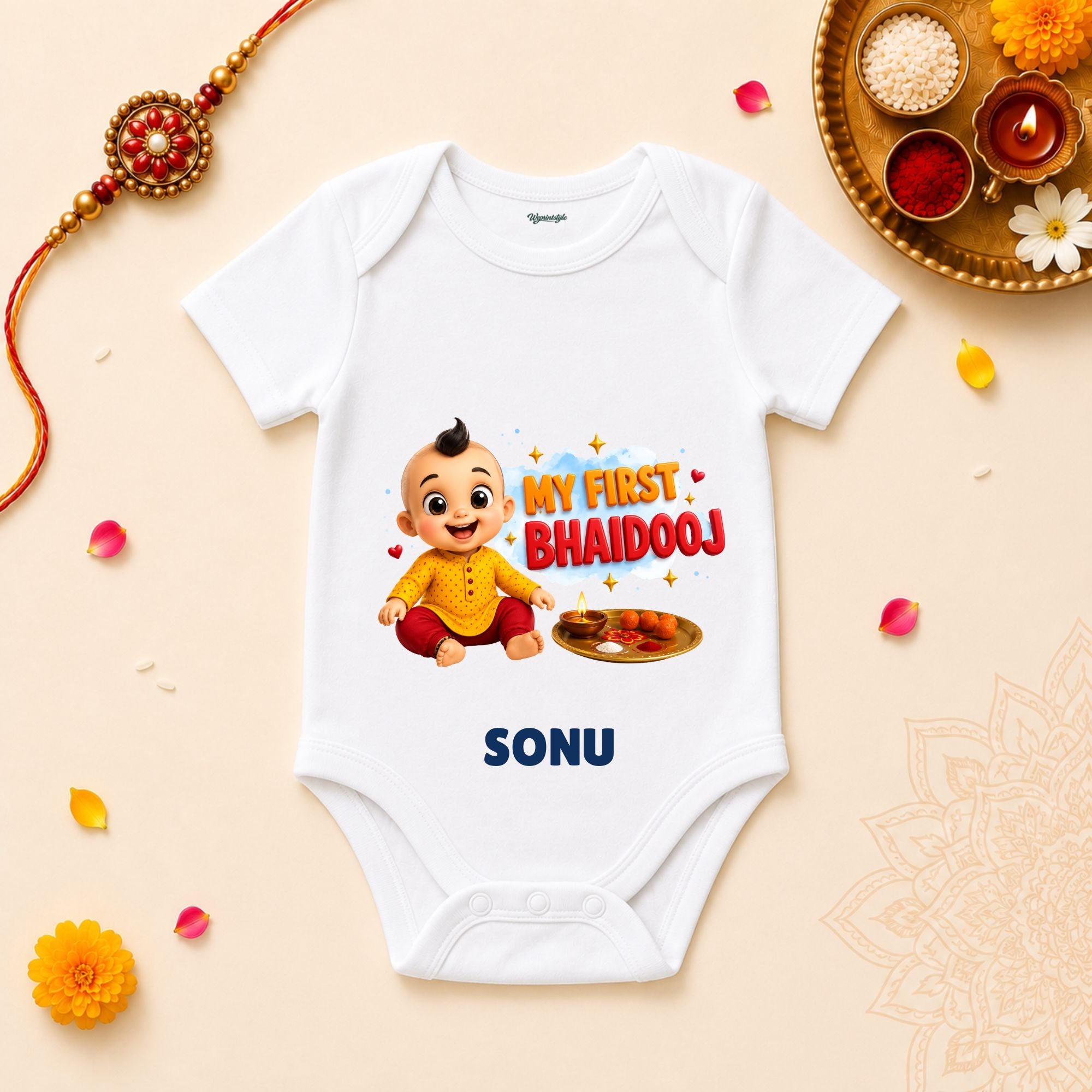 My First Bhaidooj Boy Personalized Rakshabandhan Baby T-Shirt
