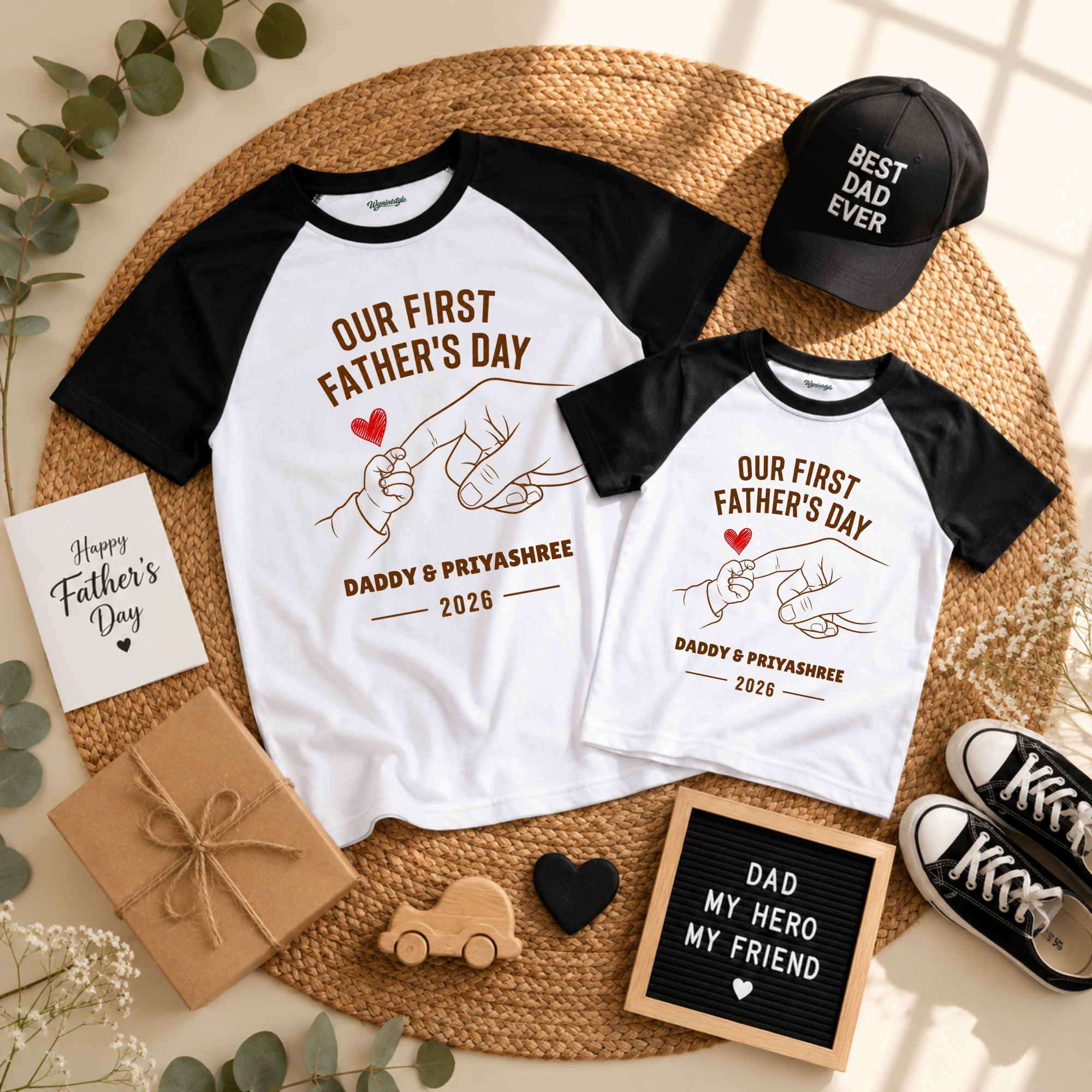 Father’s Day Simple Matching Raglan T-Shirts