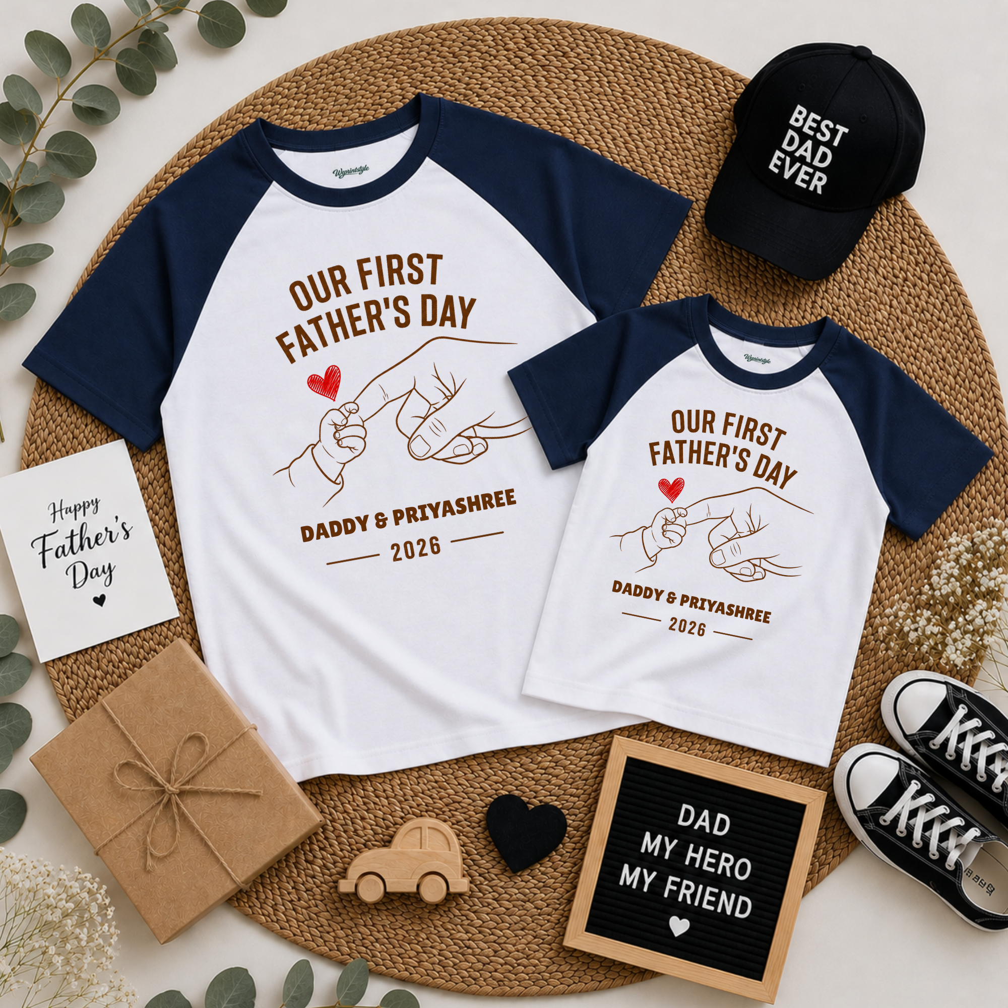 Father’s Day Simple Matching Raglan T-Shirts