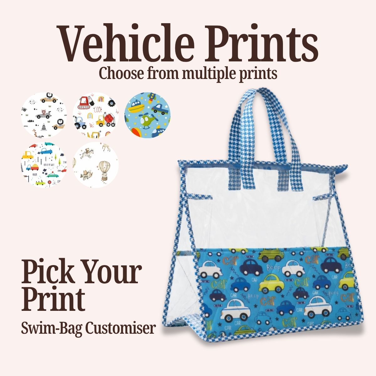 VEHICLE PRINT SWIMMING BAG CUSTOMISER