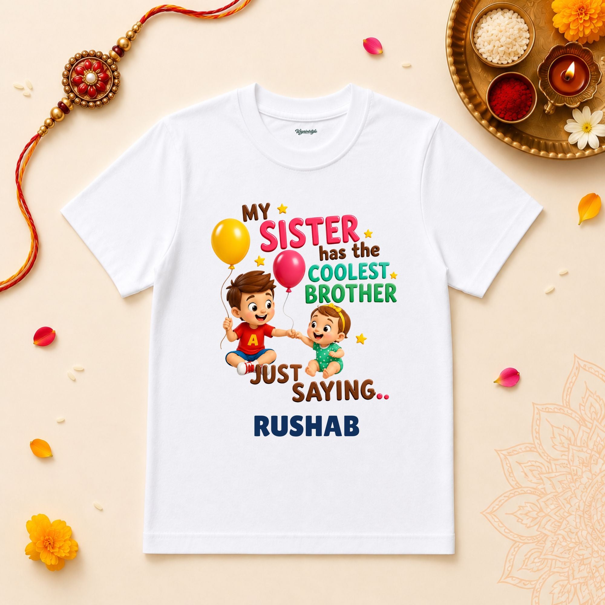 Coolest Brother Personalized Rakshabandhan Baby T-Shirt