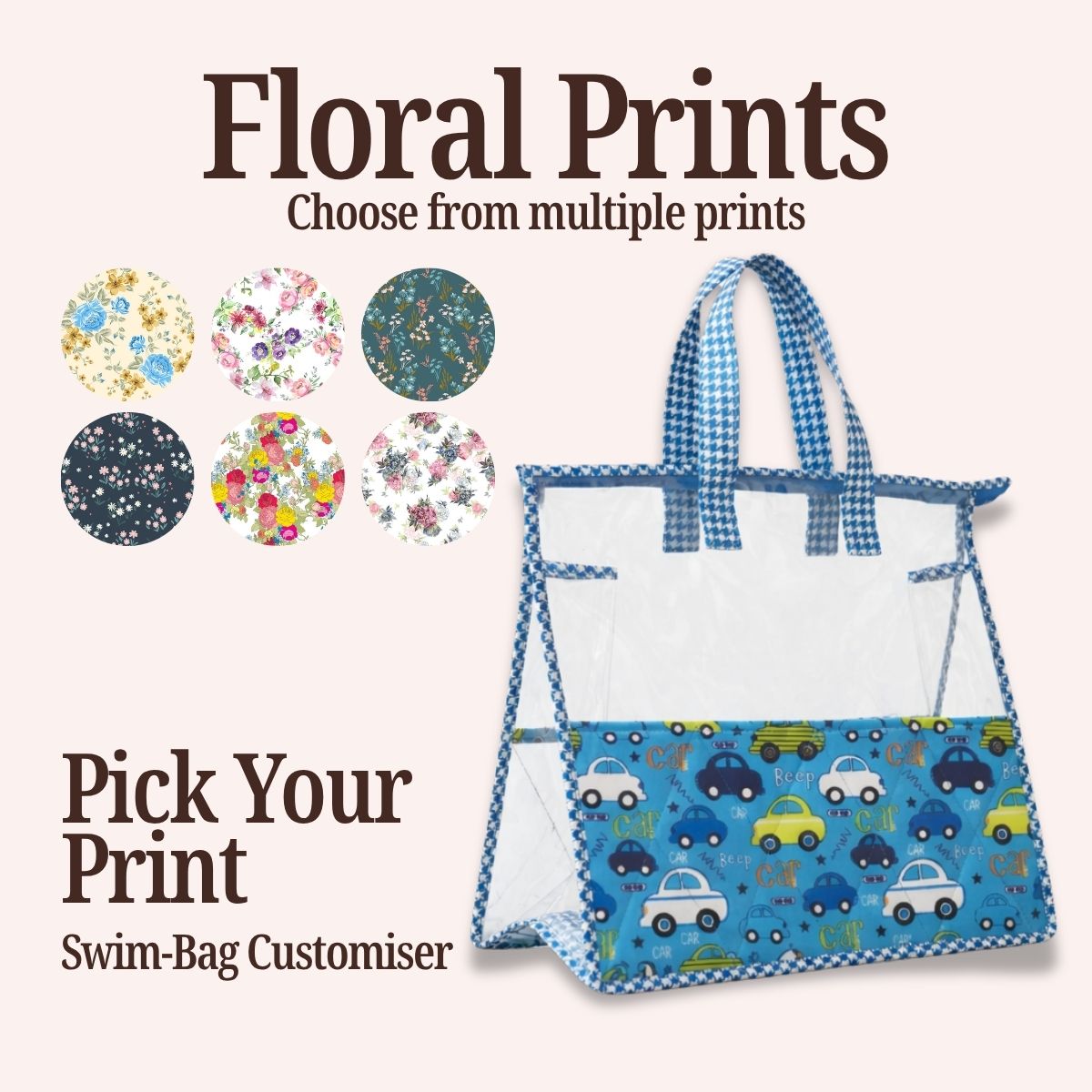 FLORAL PRINT SWIMMING BAG CUSTOMISER