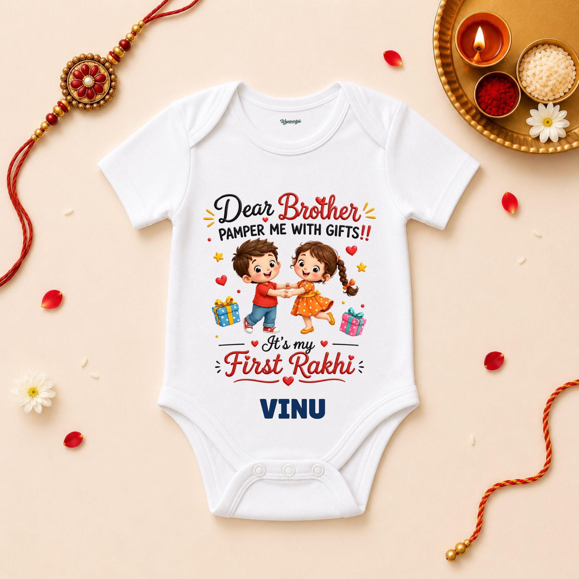 My First Rakhi Personalized Baby T-Shirt