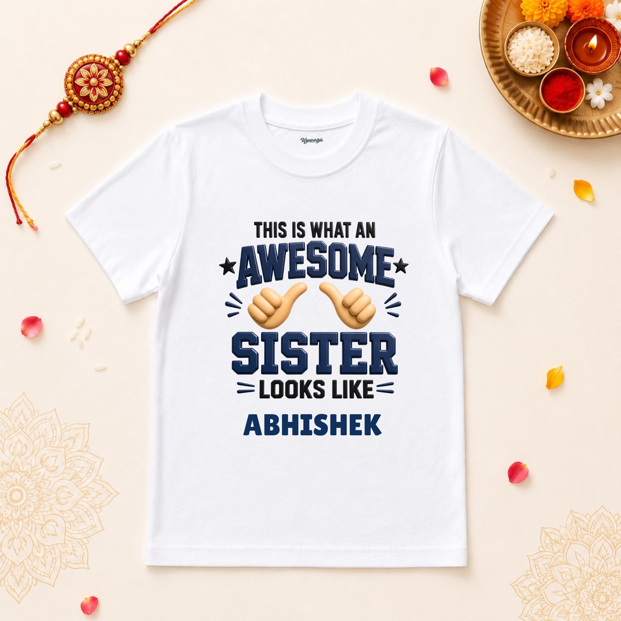 Awesome Sister Personalized Rakshabandhan Baby T-Shirt