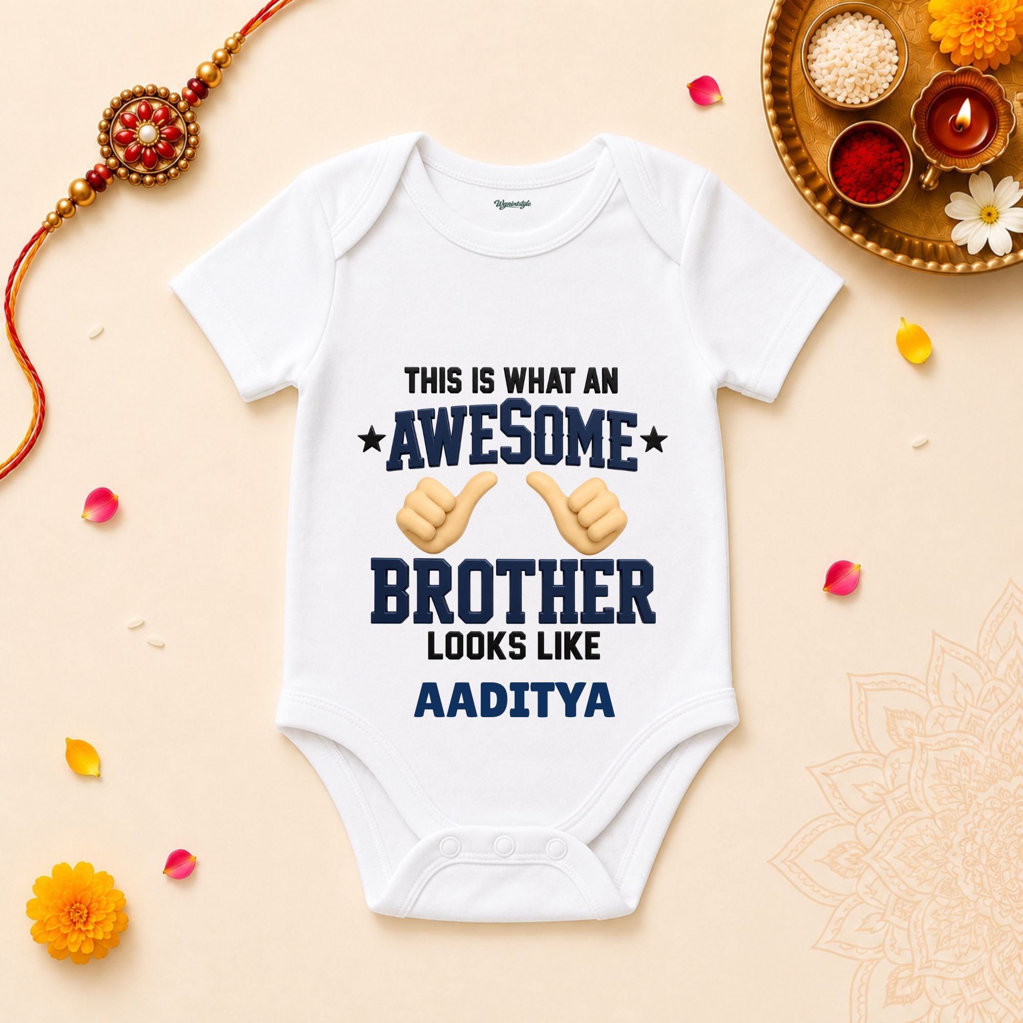 Awesome Brother Personalized Rakshabandhan Baby T-Shirt