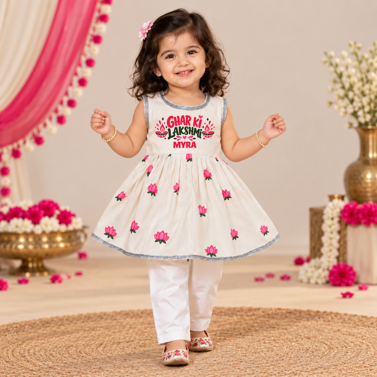Ghar Ki Lakshmi Diwali Blossom Girls’ Kurta Set