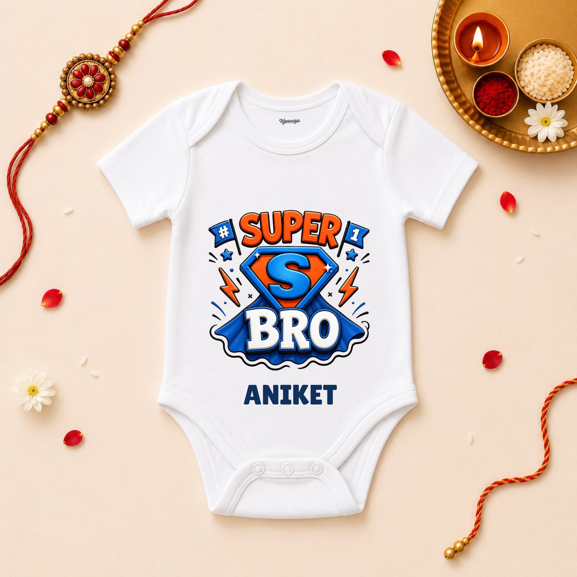 Super Bro Personalized Rakshabandhan Baby T-Shirt