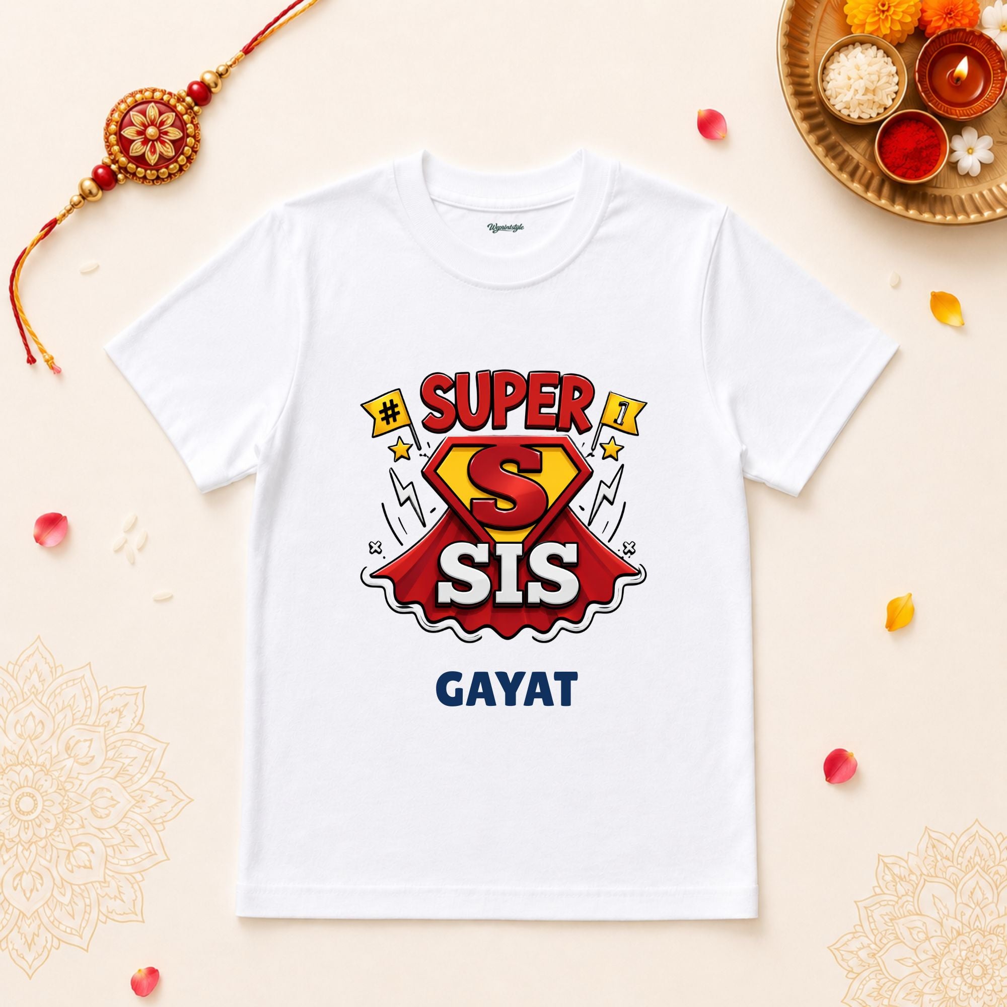 Super Sis Personalized Rakshabandhan Baby T-Shirt