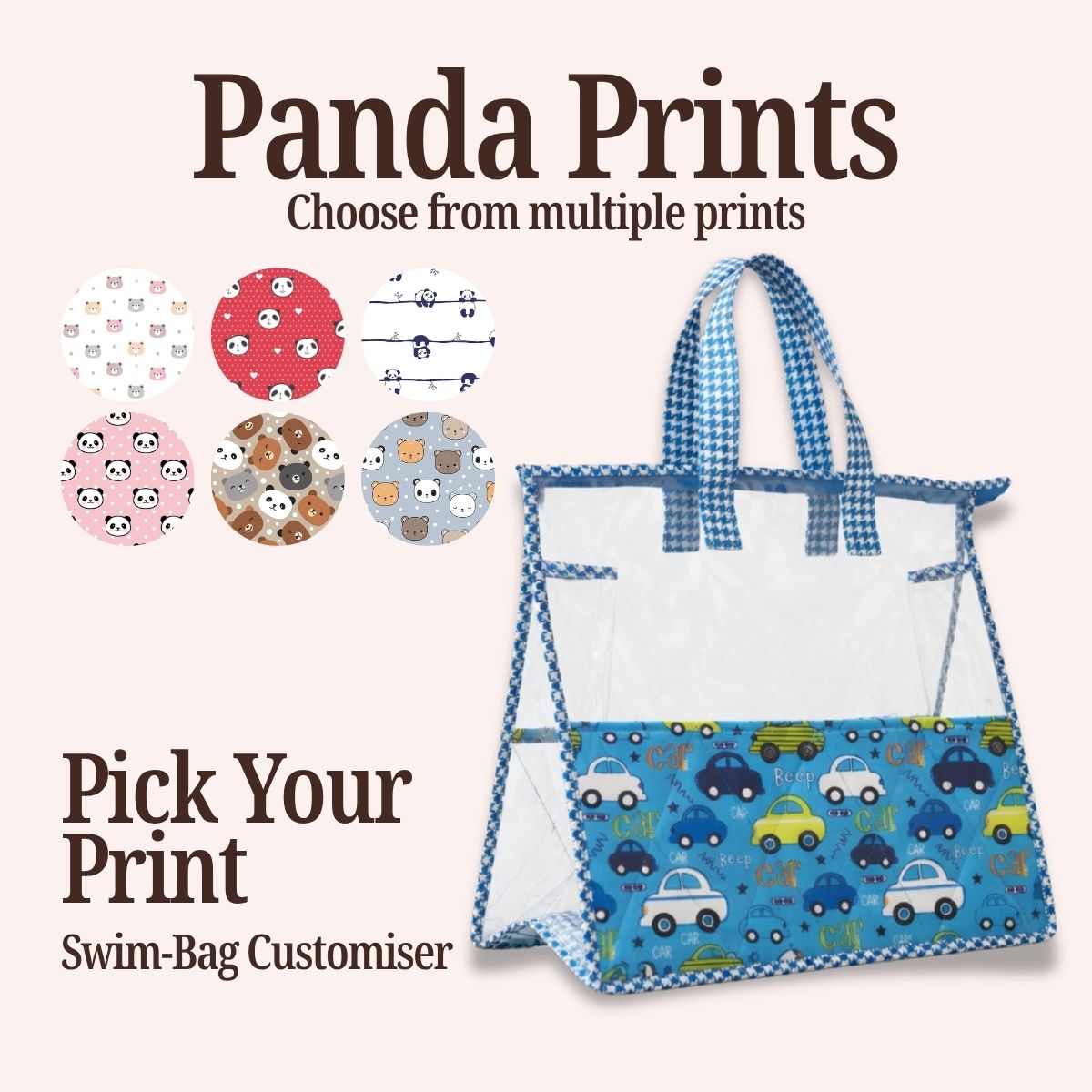 PANDA PRINT SWIMMING BAG CUSTOMISER