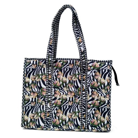 SAVANNA SAFARI BLOOM PRINT SMALL TOTE BAG