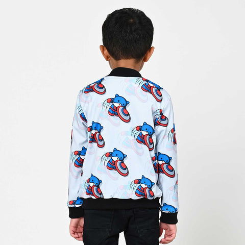 Captain America print bomber