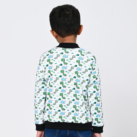 Dinosaur print bomber