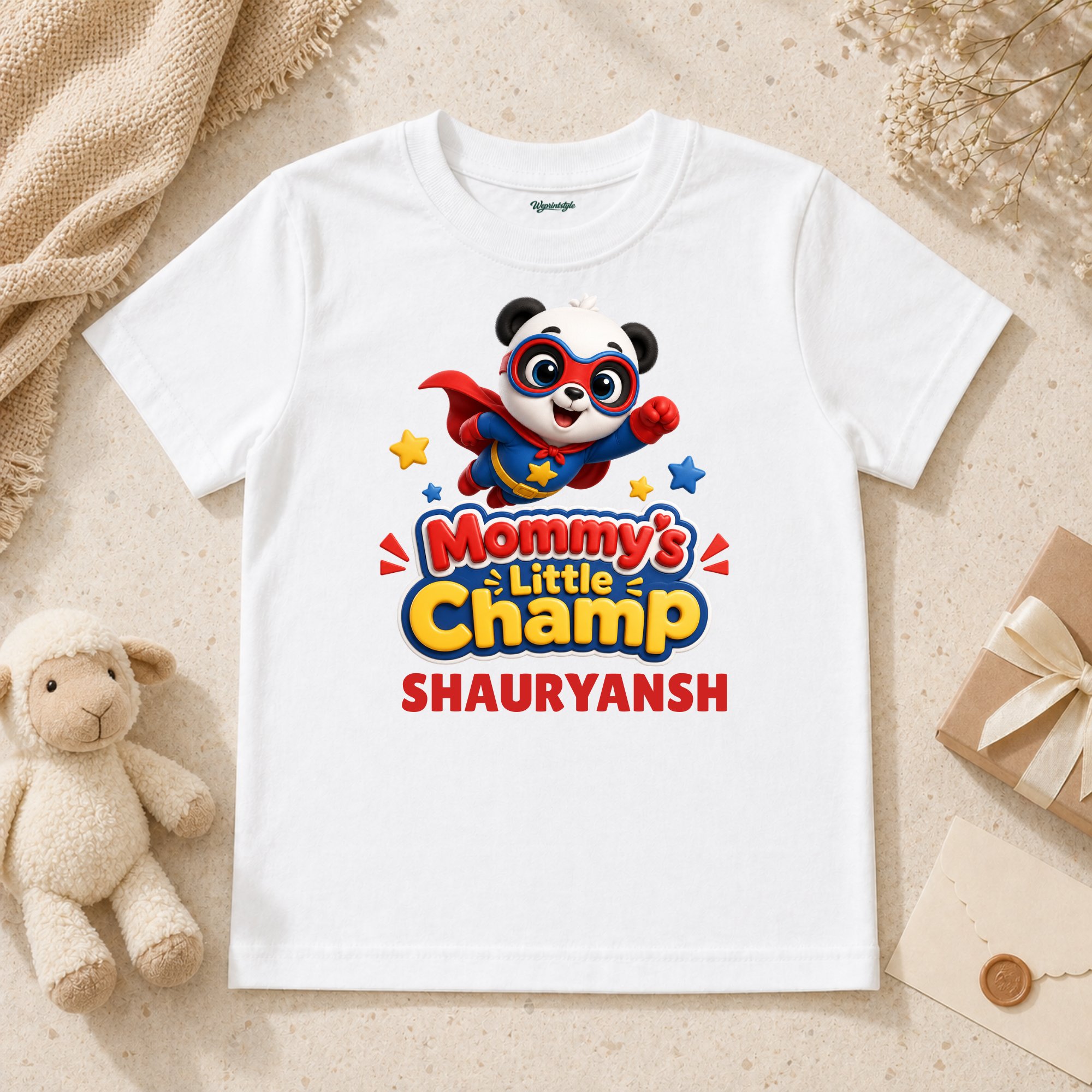 Playful Baby Mommy’s Little Champ With Superhero Panda