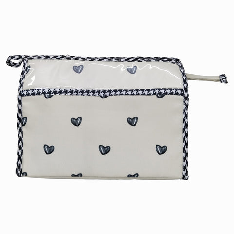 HEARTBEAT ELEGANCE PRINT TRIOZIP TOILETRY BAG