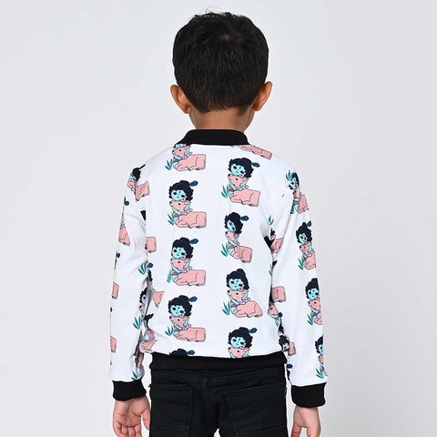 Krishna print bomber