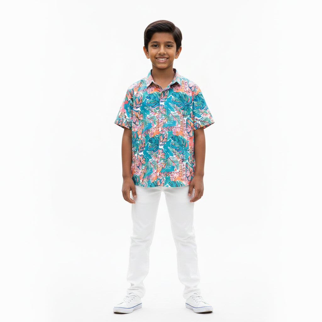 ABSTARCT FLORAL PRINTED SHIRT