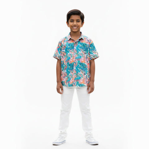 ABSTARCT FLORAL PRINTED SHIRT