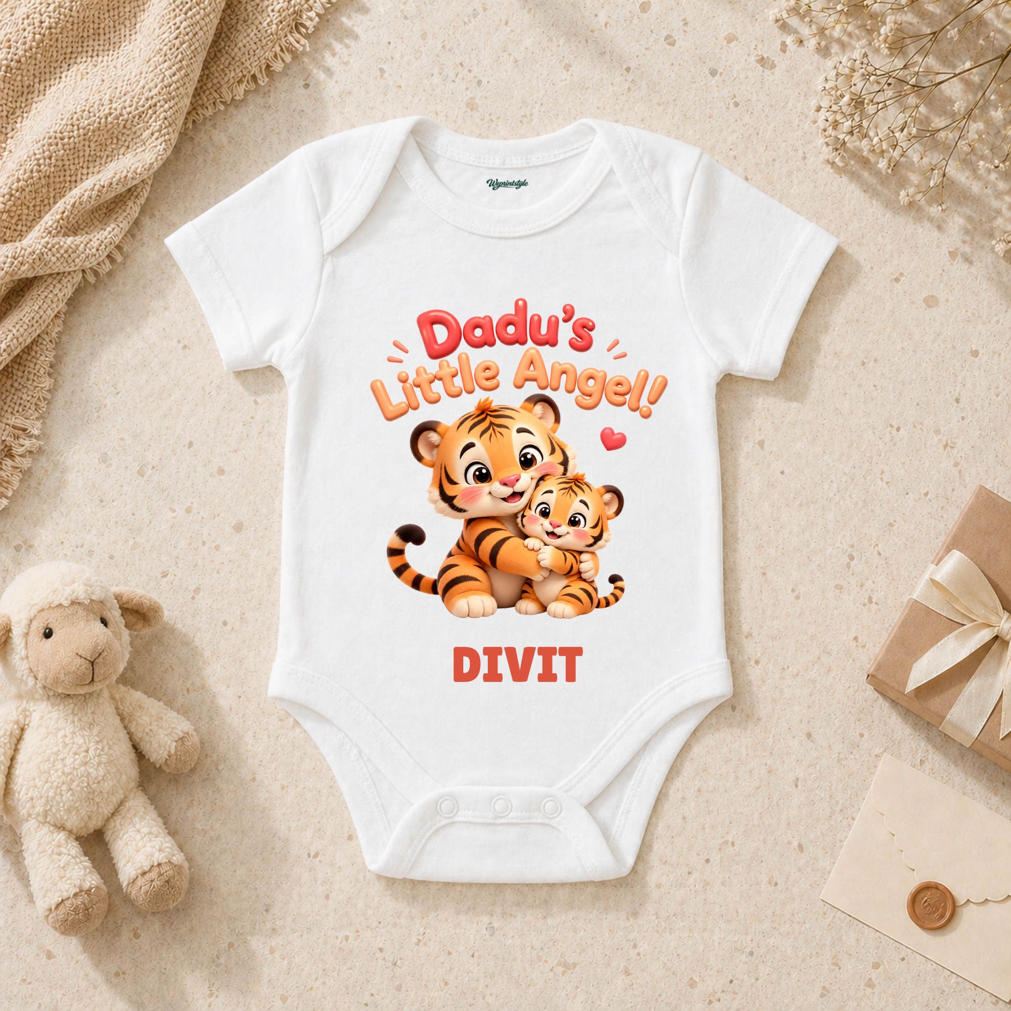 Adorable Dadu’s Little Angel Tiger Cub Hug Love Baby