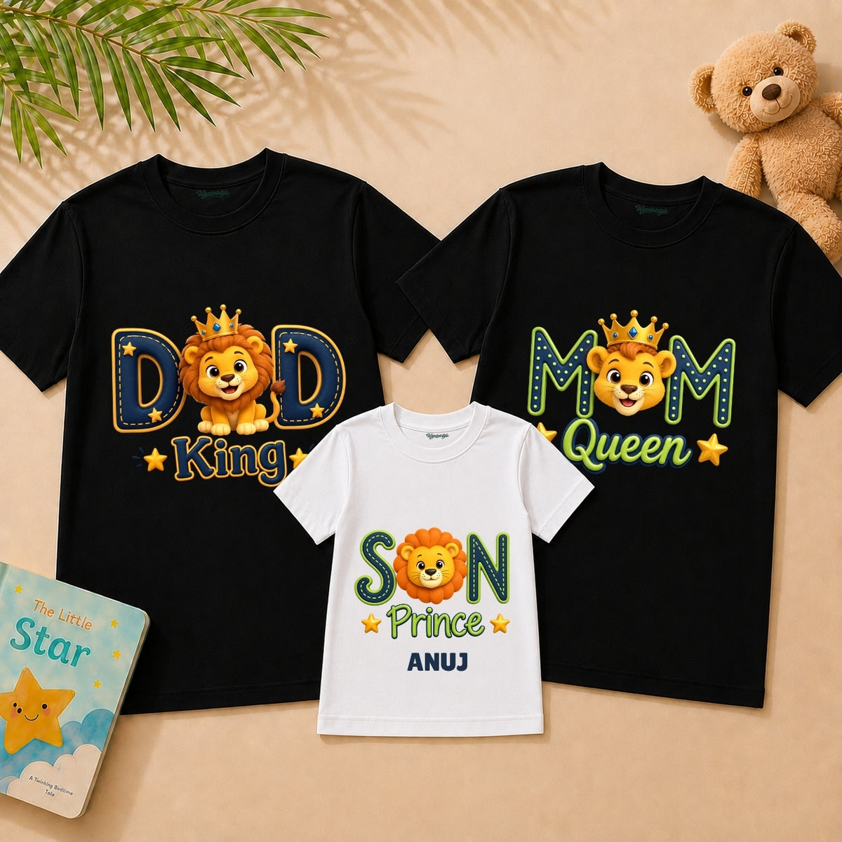 Dad King Mom Queen Kids Combo T-Shirt