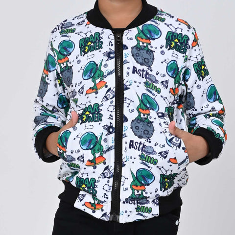Dinosaur print bomber
