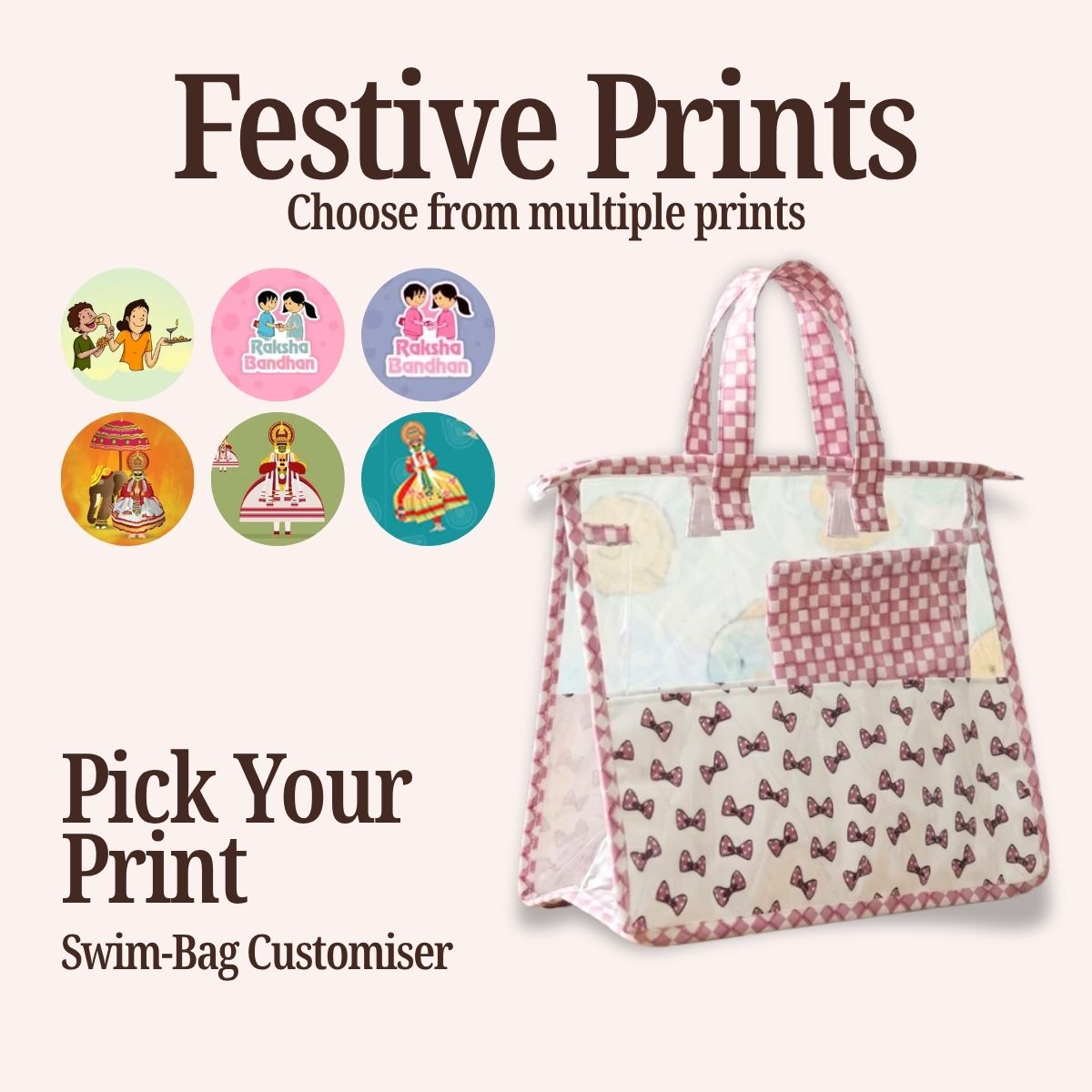 FESTIVE PRINT SWIMMING BAG CUSTOMISER