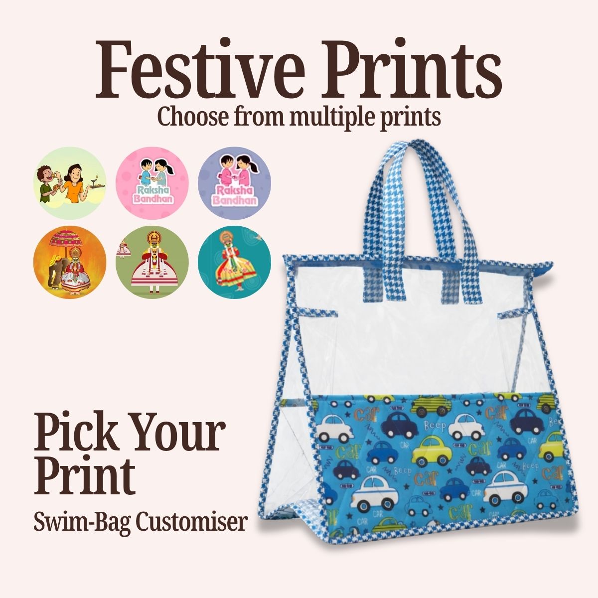 FESTIVE PRINT SWIMMING BAG CUSTOMISER