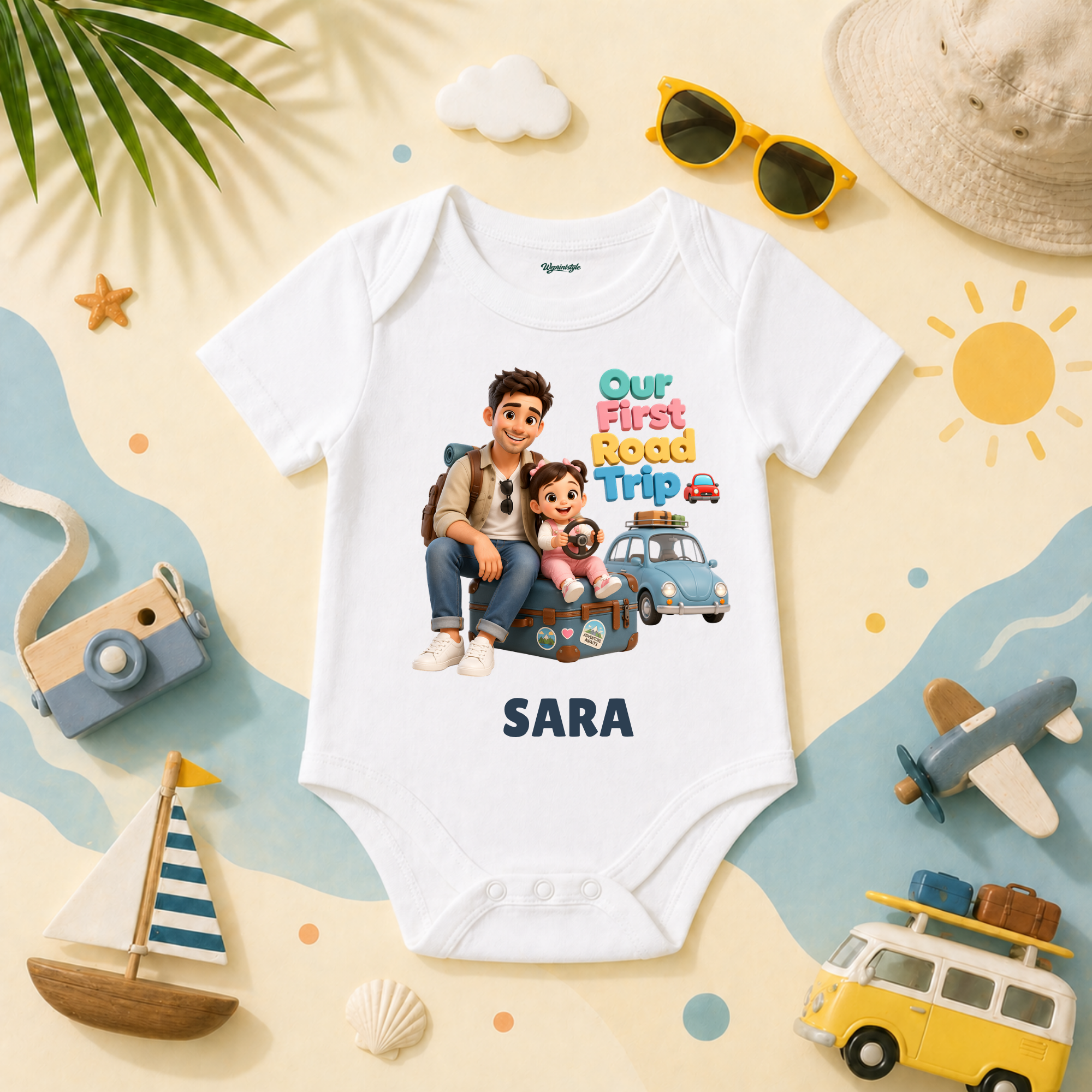 Our First Road Trip Baby Girl For Cute Little Travelers With Loving Dad