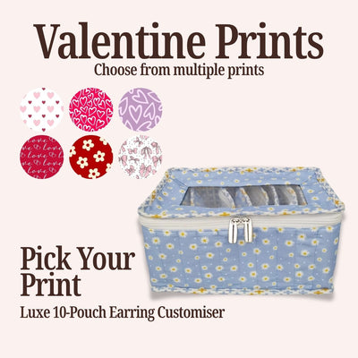 VALENTINE PRINT LUXE 10-POUCH EARRING ORGANIZER CUSTOMISER