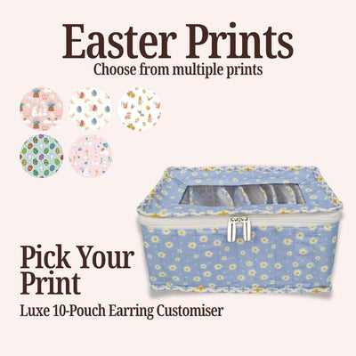 EASTER PRINT LUXE 10-POUCH EARRING ORGANIZER CUSTOMISER